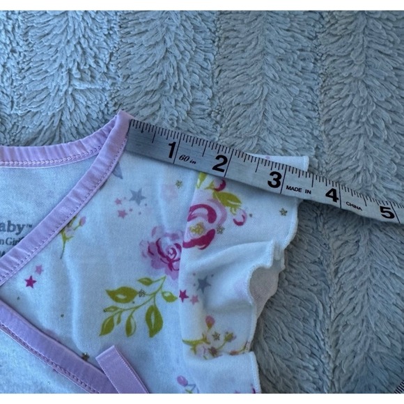 American Girl Bitty Baby Girls 2T Tshirt Shirt Top‎ Pink Floral White Bow Roses - Picture 7 of 8